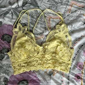 Free People Adells Crop Top Yellow